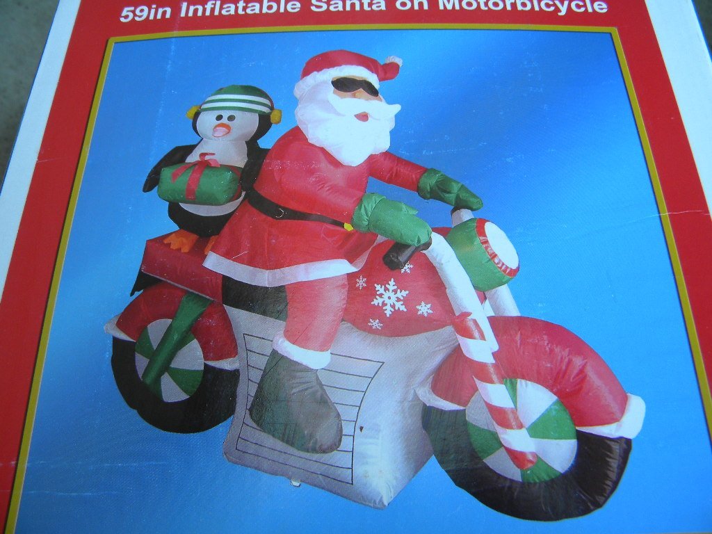Inflatable Santa On Motorcycle | TheReviewSquad.com